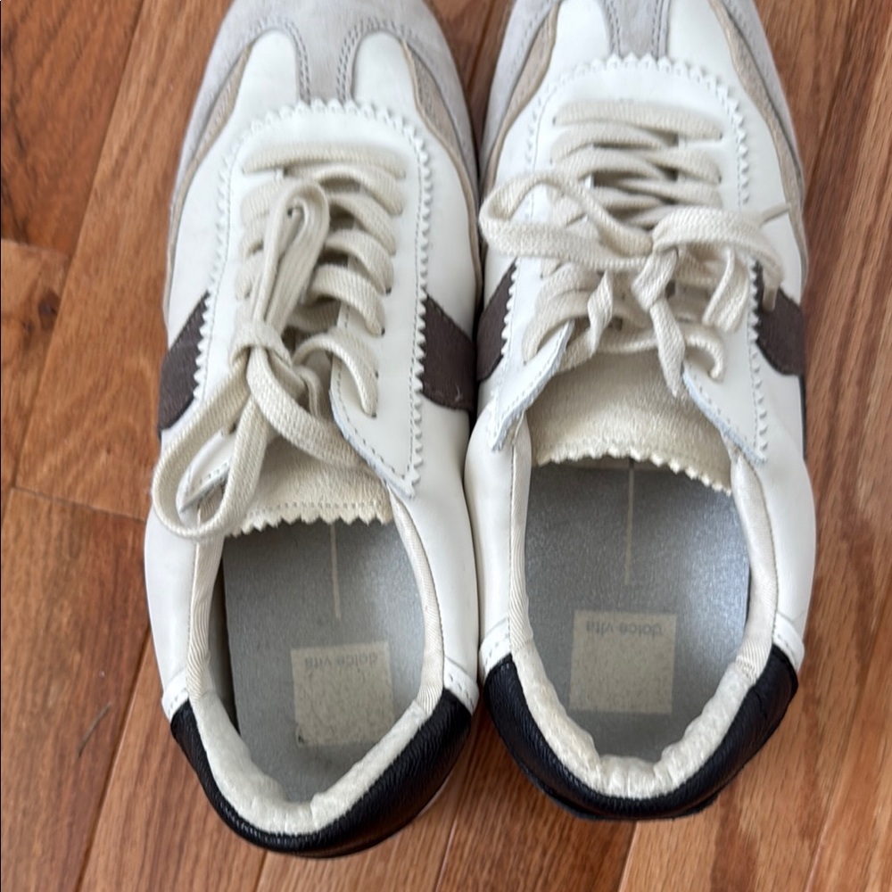 Dolce Vita Cream and Brown Women's Sneakers - Picture 3 of 5